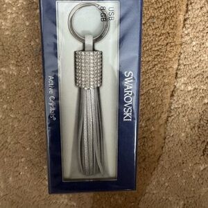 Swarovski Silver Crystal Tassel Key & Card Holder
